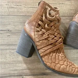 Free People | Shoes | Free People Carrera Leather Woven Boots | Poshmark